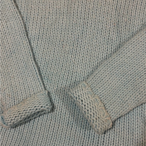 Gap color block big collar sweater BLUE LIME GREEN L - Picture 6 of 8